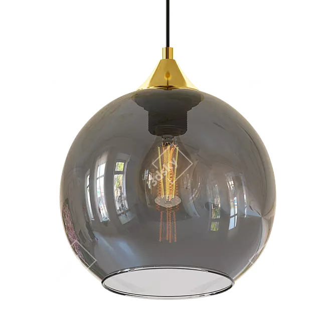 Elegant Smoky Pendant Light 3D model image 1