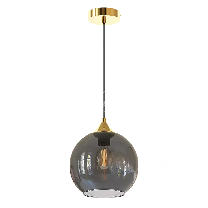 Elegant Smoky Pendant Light 3D model image 2