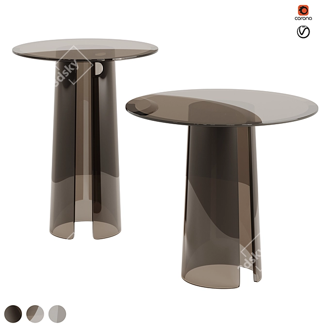 Elegant Poliform Glass Coffee Table 3D model image 1