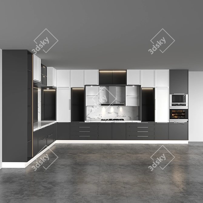  Sleek Modern Kitchen Design 3D model image 4