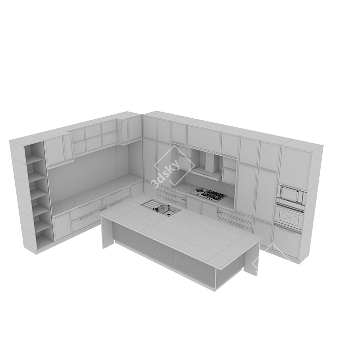  Sleek Modern Kitchen Design 3D model image 7