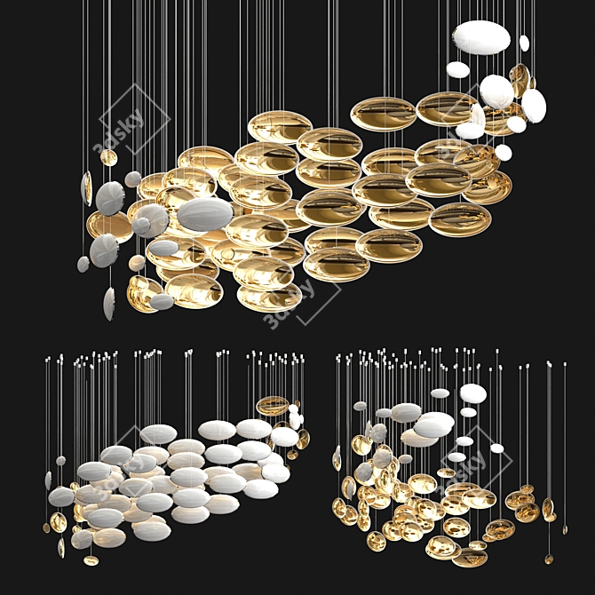 Ethereal Glow: Sans Souci Chandelier 3D model image 4