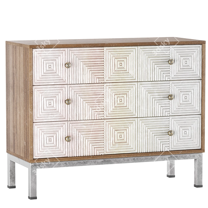 Oakville Oak Chest of Drawers 3D model image 3