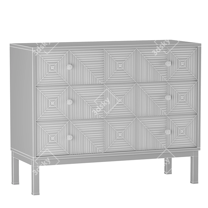 Oakville Oak Chest of Drawers 3D model image 2