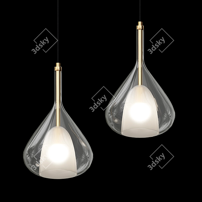 Scandinavian Glass Pendant Lamp 3D model image 2