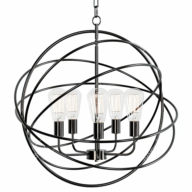 Bronze Sphere Pendant Light 3D model image 1