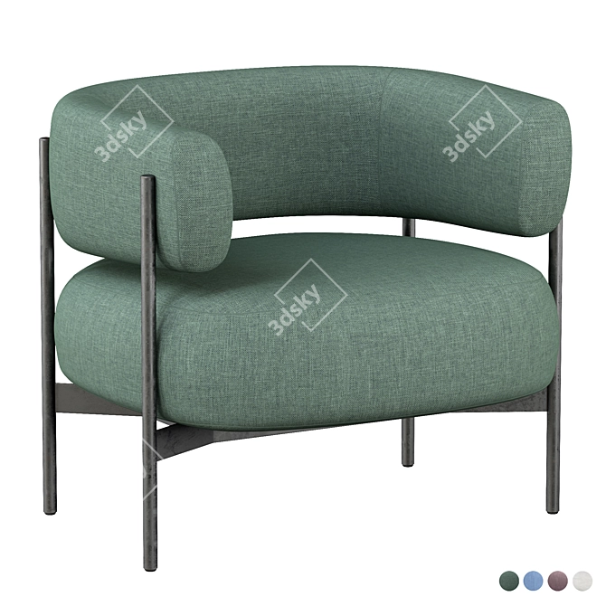 Sleek CINI Armchair: HC28 Cosmo 3D model image 3