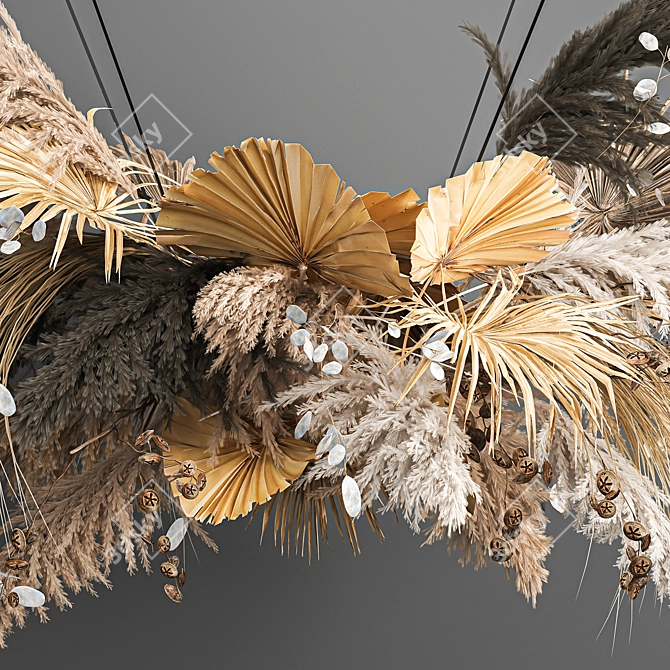 Elegant Dried Reed Bouquet 3D model image 3