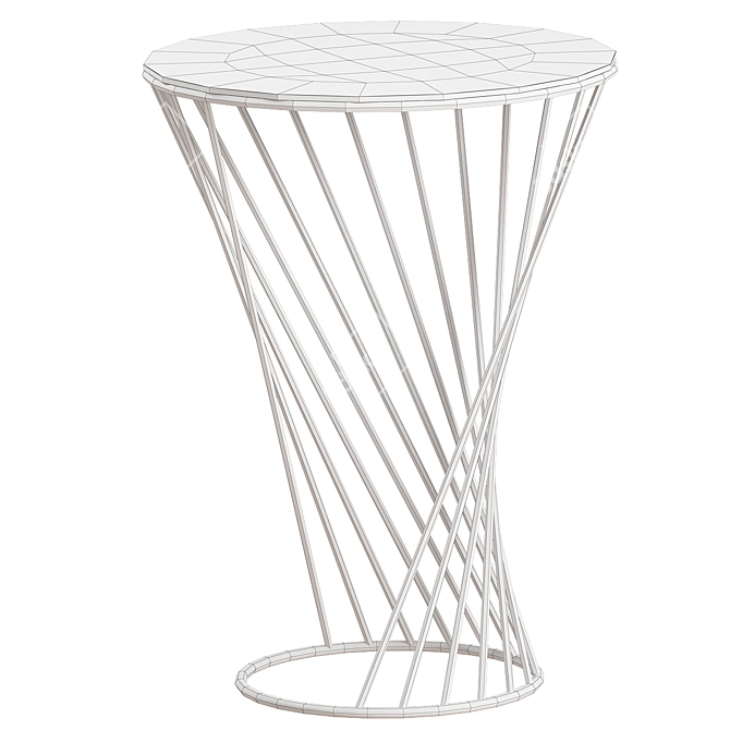 Round Loft Bedside Table: Industrial Elegance for Your Bedroom 3D model image 2