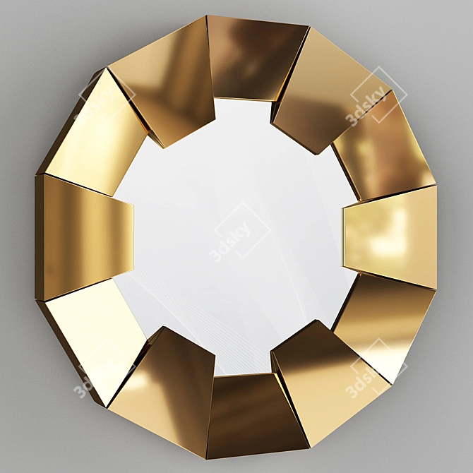 Darian Gold Mirror: Elegant Reflection in Gold 3D model image 2