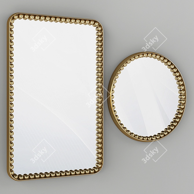 Orbis Luxe Rectangular Mirror 3D model image 2