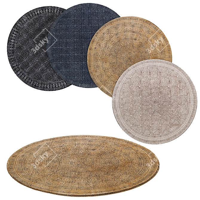 Modern Circular Rug for Stylish Living Spaces 3D model image 1