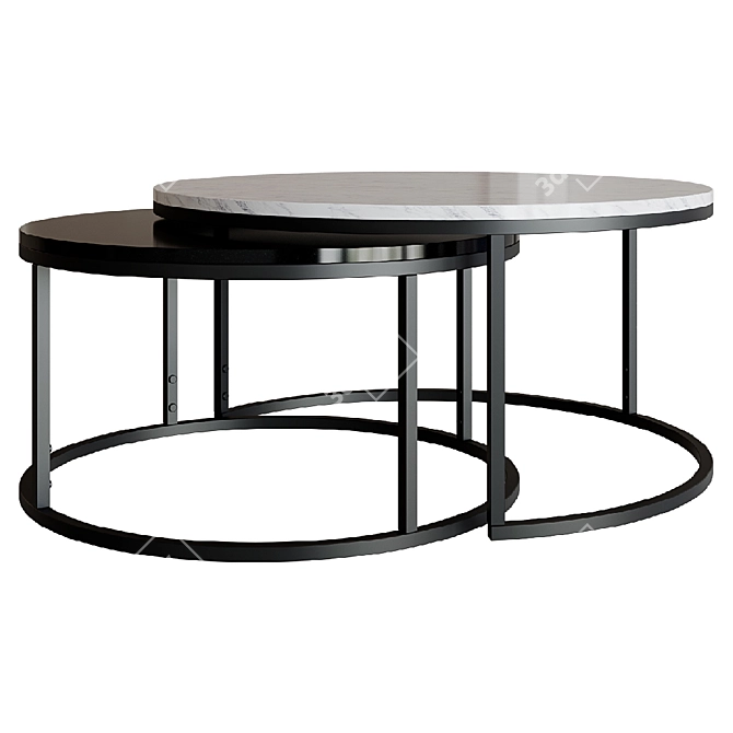 Alexine Marble Coffee Table 3D model image 1