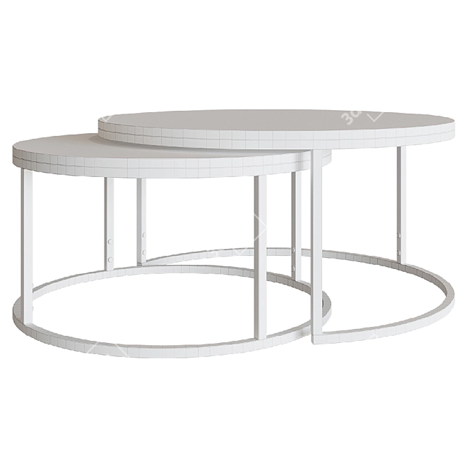 Alexine Marble Coffee Table 3D model image 2