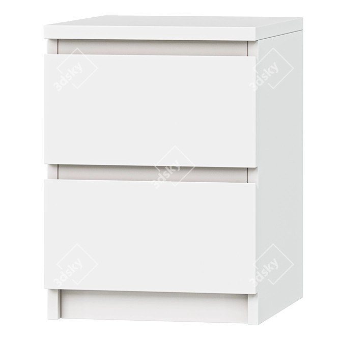 Compact White Chest of Drawers 3D model image 1