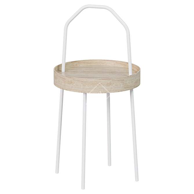  Minimalist White Side Table 3D model image 1