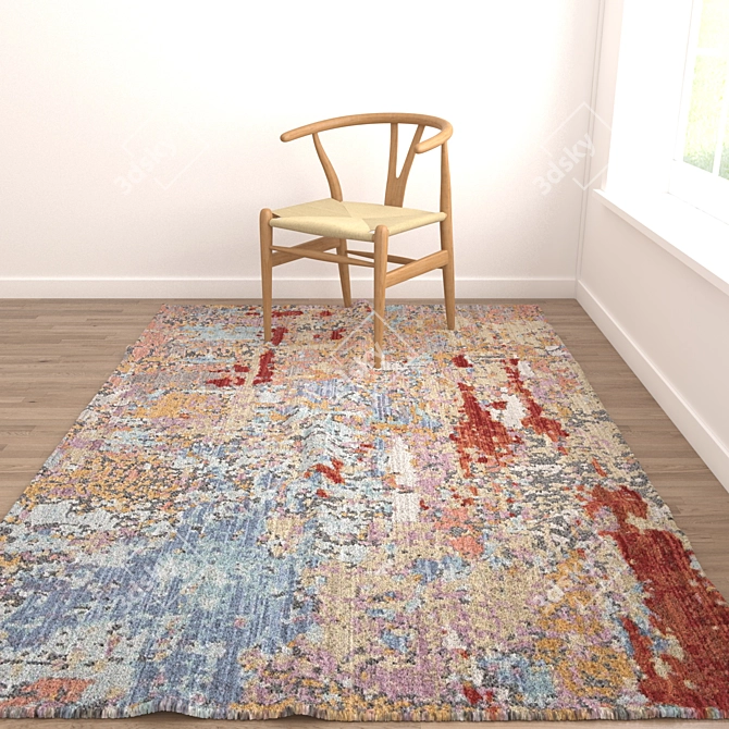 Versatile Set of 6 Rugs with Stunning Details 3D model image 2