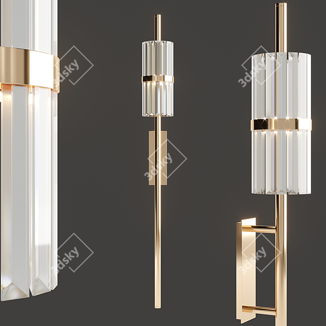 Elegant Liberty Torch Wall Light 3D model image 3