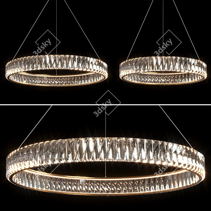 Elegant Crystal Chandelier 120-100-80 cm 3D model image 1