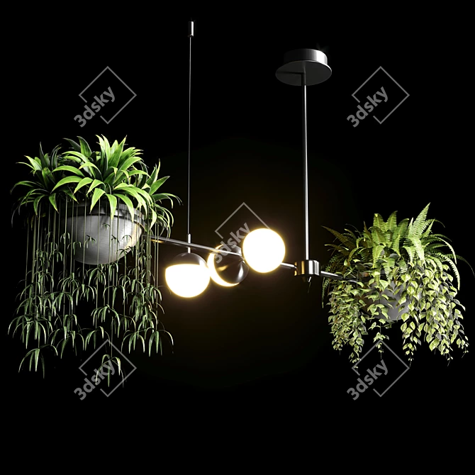 Elegant Hanging Plant Pendant Light 3D model image 1