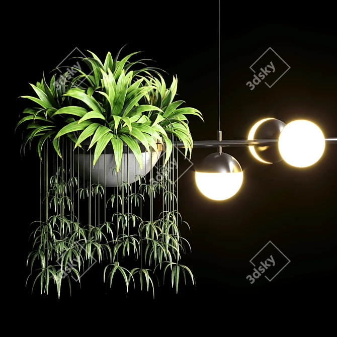 Elegant Hanging Plant Pendant Light 3D model image 3