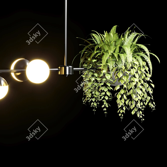 Elegant Hanging Plant Pendant Light 3D model image 4