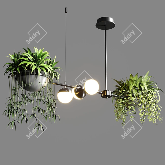 Elegant Hanging Plant Pendant Light 3D model image 7