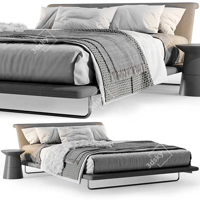 Luxurious Siena Bed: Italian Elegance 3D model image 1