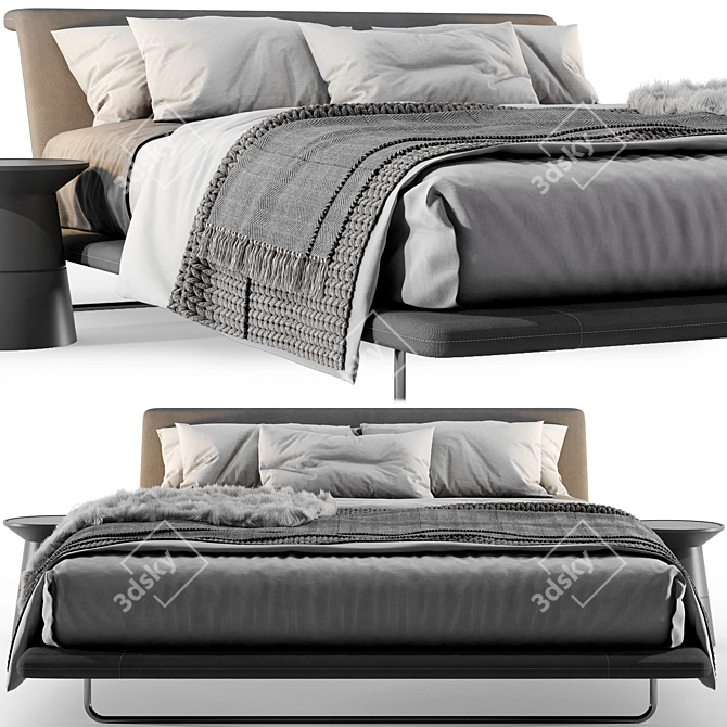 Luxurious Siena Bed: Italian Elegance 3D model image 2