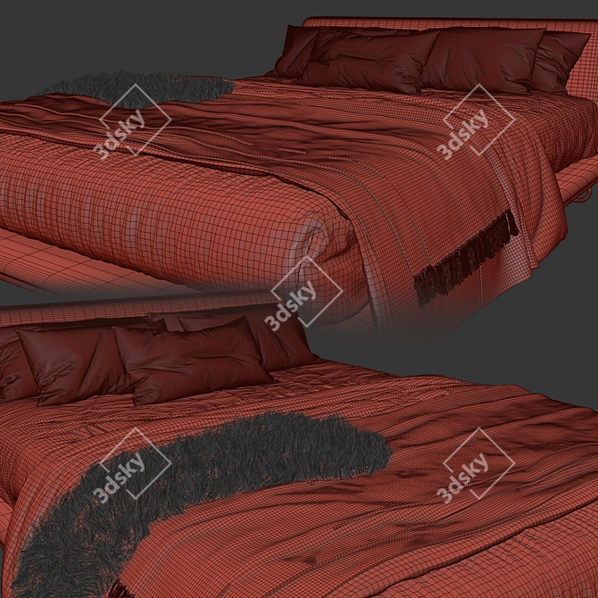 Luxurious Siena Bed: Italian Elegance 3D model image 4
