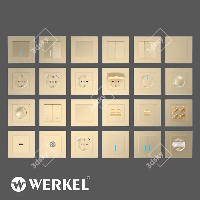 Werkel Champagne Smart Switches 3D model image 3