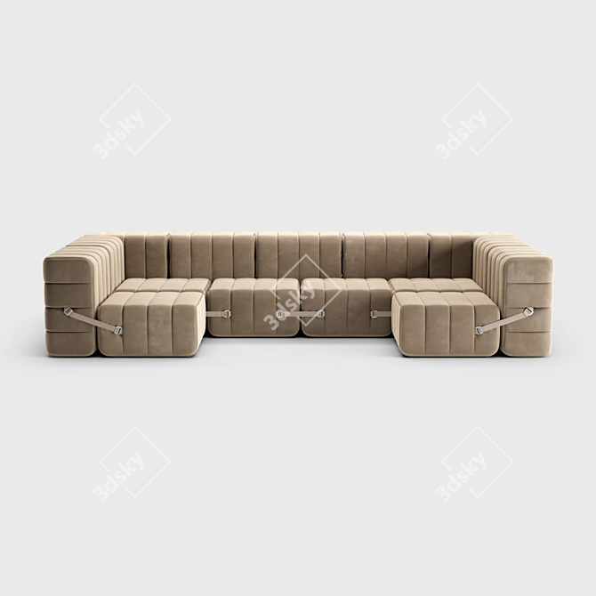 Modular Sofa System Curt 3D model image 5