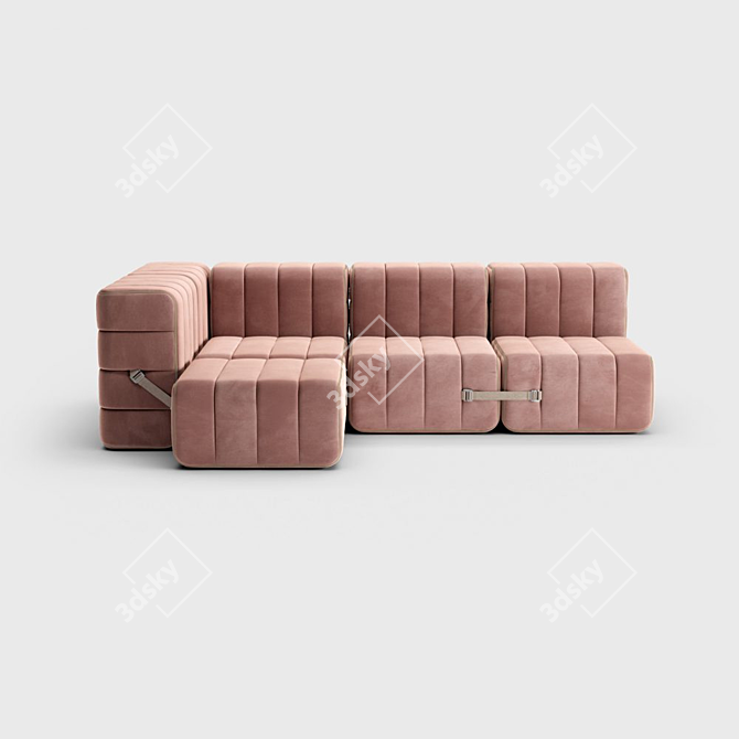 Modular Sofa System Curt: 15 Modules 3D model image 3