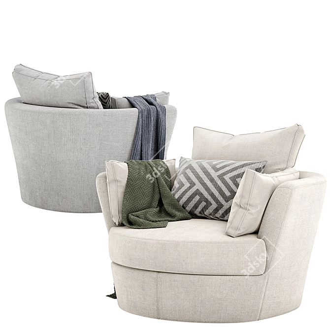 Cozy Swivel Armchair: Molly 3D model image 3