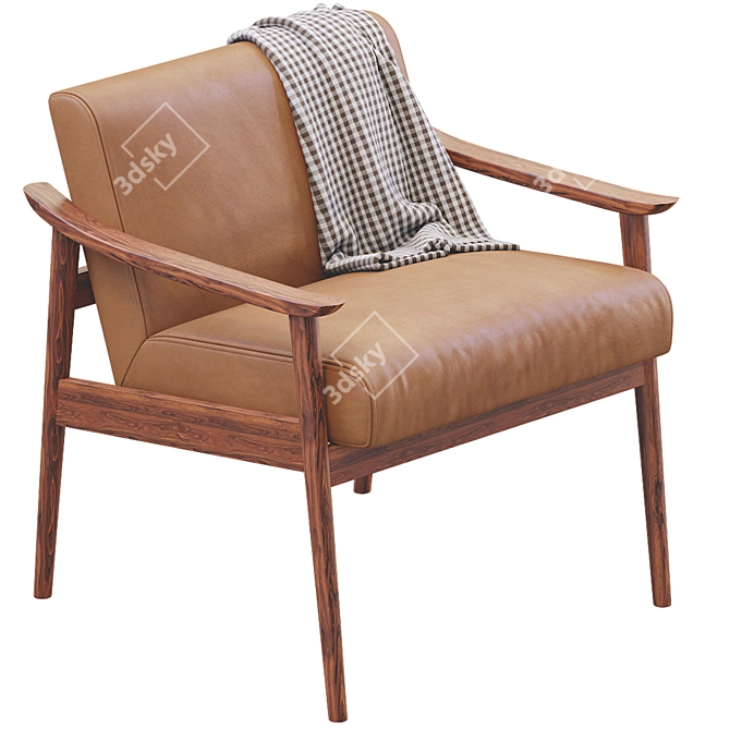 Elegant Wooden Chair by West Elm 3D model image 1