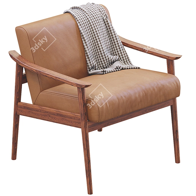 Elegant Wooden Chair by West Elm 3D model image 2