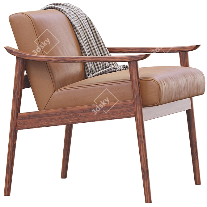 Elegant Wooden Chair by West Elm 3D model image 3