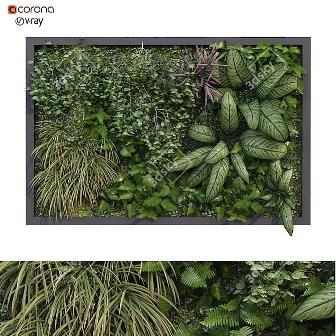 Lush Greenwall Set 175 - Stylish and Sustainable 3D model image 5