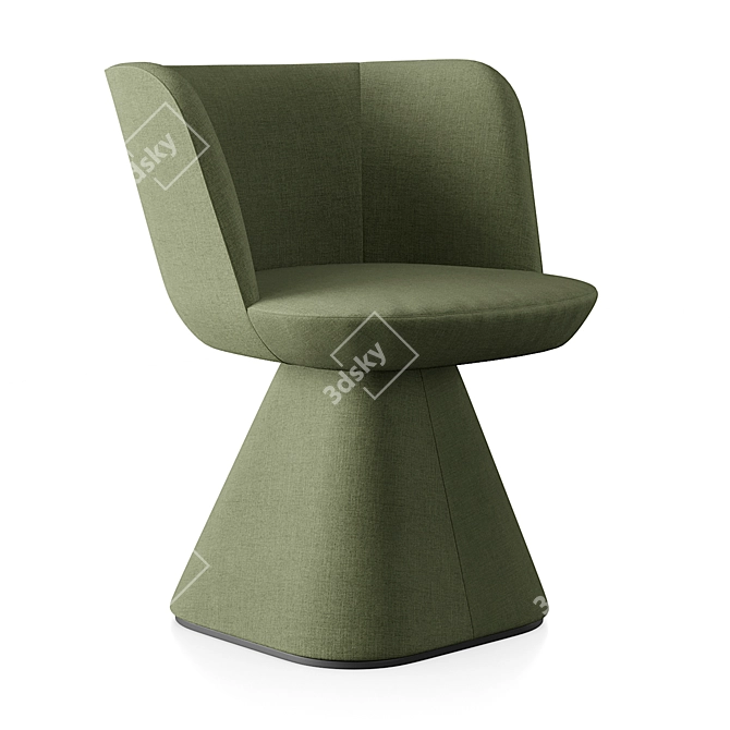 Sleek Allure O Table & Flair O Chair Set 3D model image 5