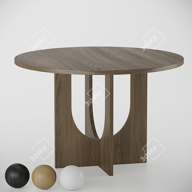 Lulu Arch Oak Dining Table 3D model image 1