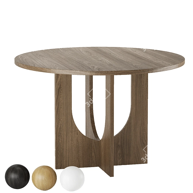 Lulu Arch Oak Dining Table 3D model image 4