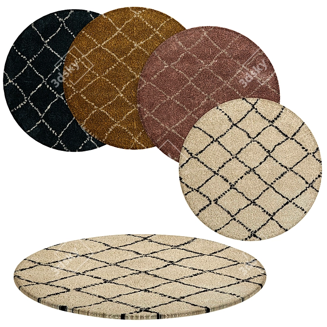 Stylish Round Rugs for Modern Homes 3D model image 1