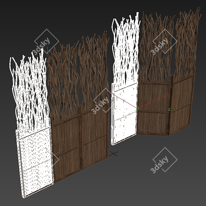 Curved Branch Screen Decor n5 3D model image 6