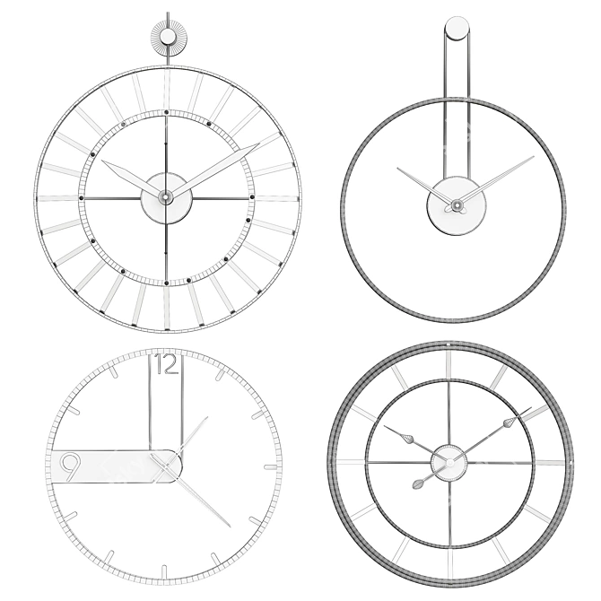 Timeless Elegance: Stylish Clock Collection 3D model image 6