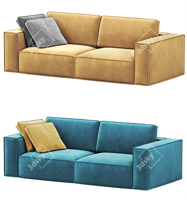 Title: Eby Happy Yellow Sofa 3D model image 1