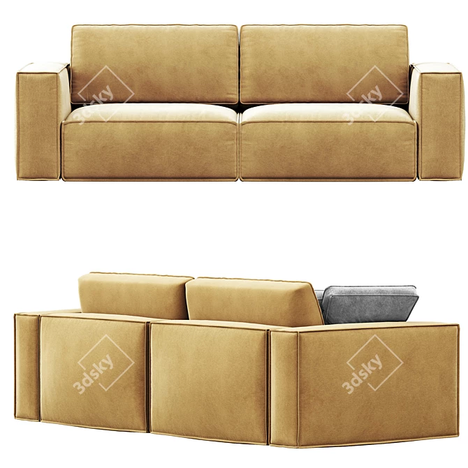 Title: Eby Happy Yellow Sofa 3D model image 2