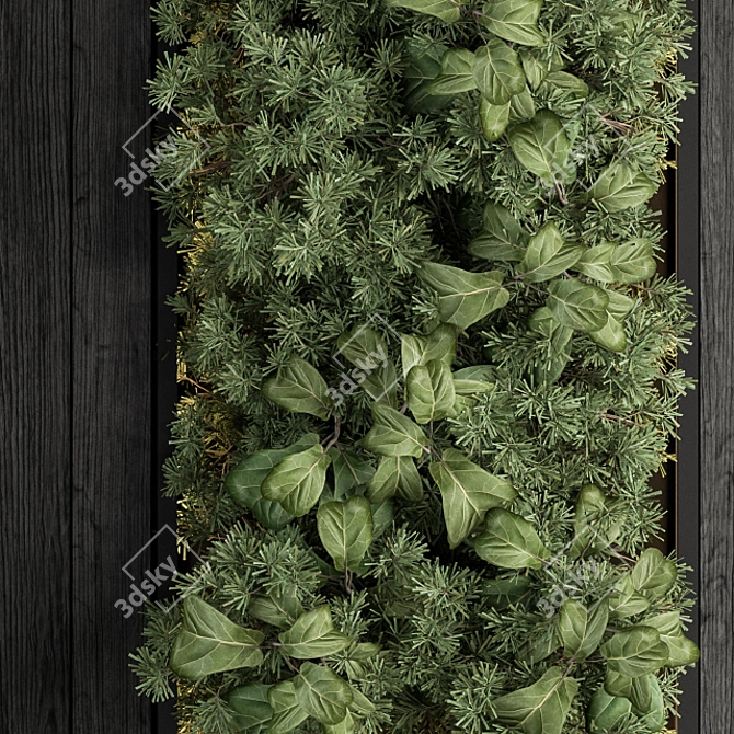 Stylish Vertical Garden: Black Frame Décor 3D model image 2