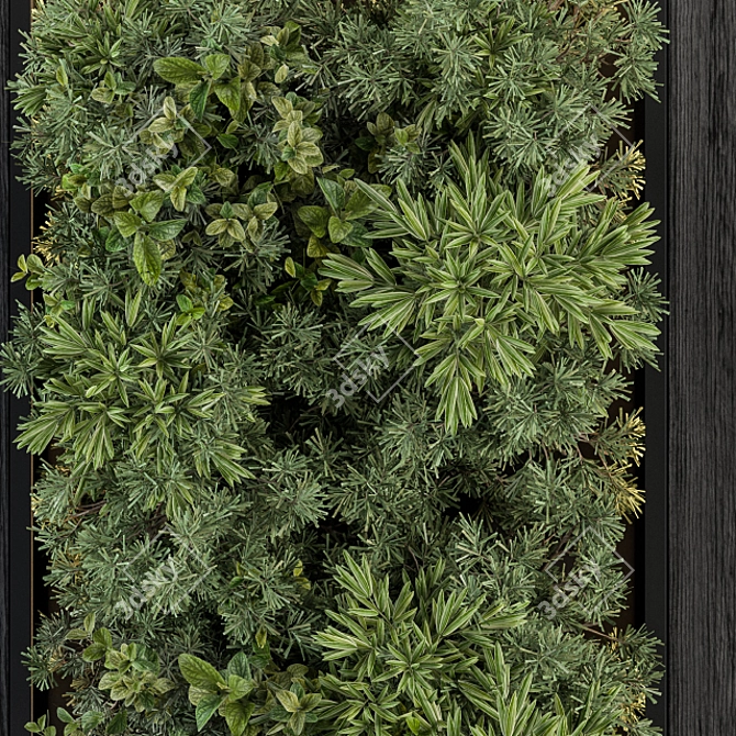 Stylish Vertical Garden: Black Frame Décor 3D model image 3