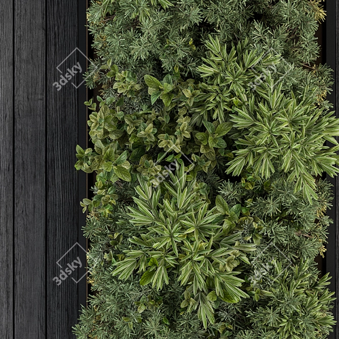 Stylish Vertical Garden: Black Frame Décor 3D model image 4