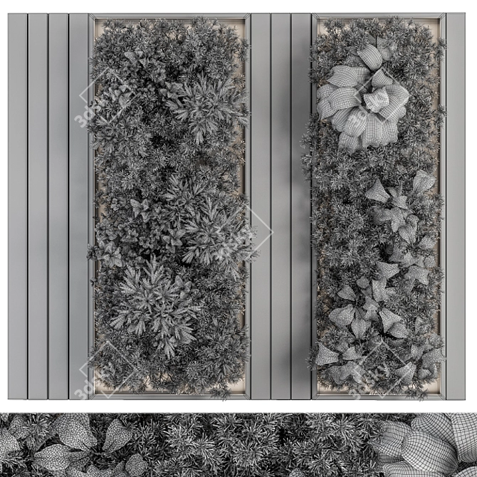 Stylish Vertical Garden: Black Frame Décor 3D model image 5